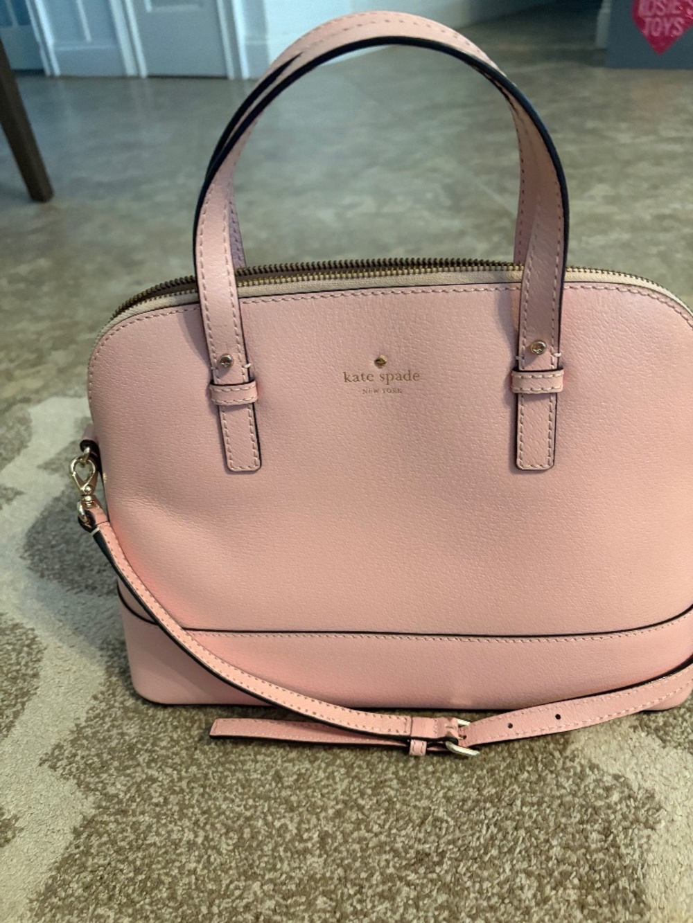 Kate Spade Pink Leather Satchel Crossbody Handbag